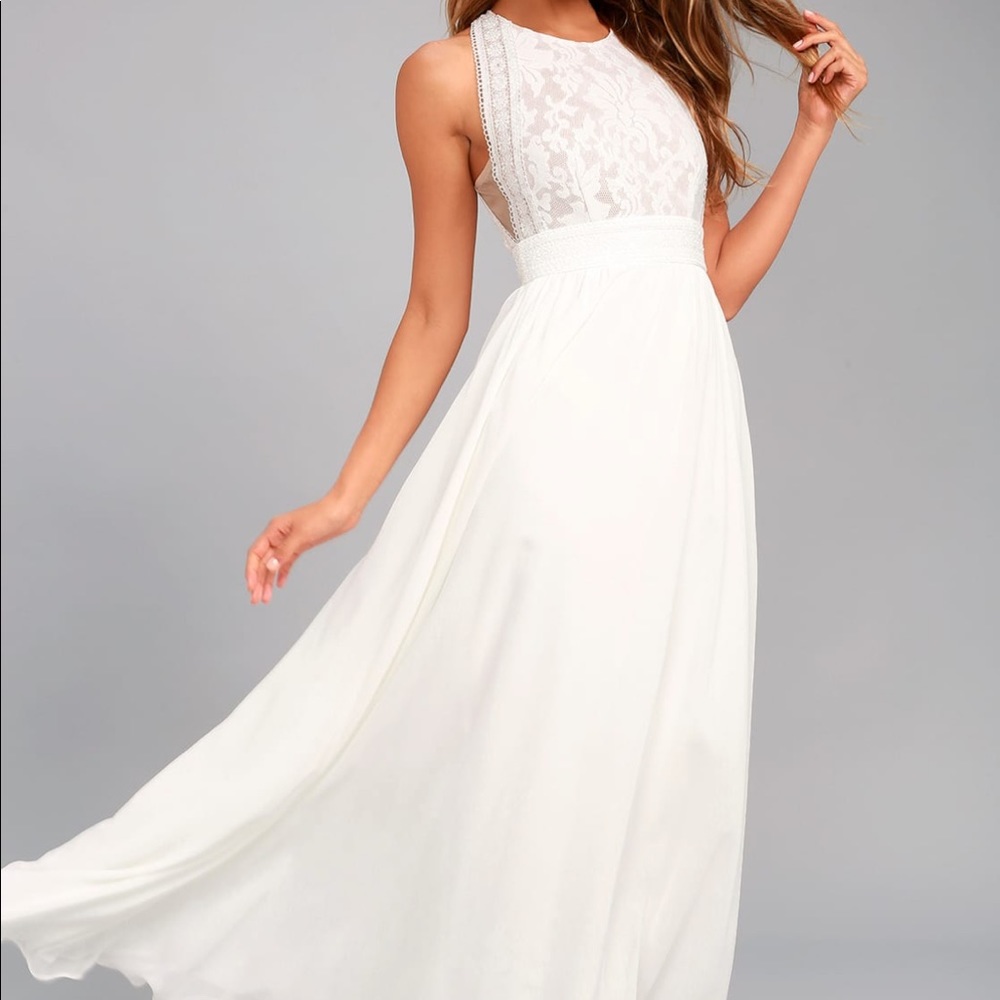 White maxi dress